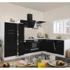 Respekta Premium Winkelküche RP290WSC 290 x 200 cm Schwarz Hochglanz-Weiß< Winkelküchen|Kühlschränke