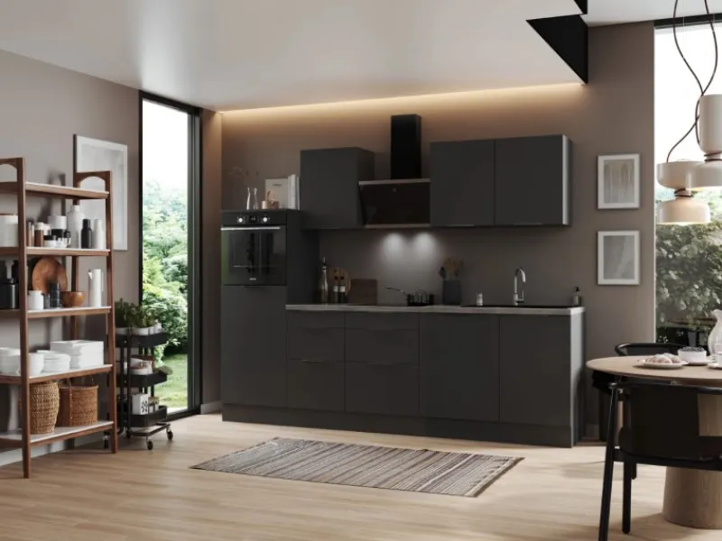 Respekta Kühlschränke<Selection Küchenzeile Elisabeth RS280HGGH 280 cm Grau