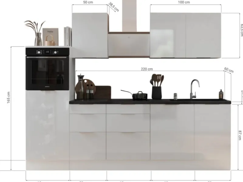 Respekta Kühlschränke<Selection Küchenzeile Elisabeth RS280HGGH 280 cm Grau