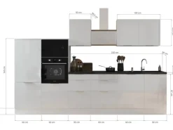 Respekta Selection Küchenzeile Elisabeth RS340HGAH 340 cm Artisan Eiche Nb.-Grau< Winkelküchen