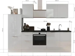 Respekta Kühlschränke<Selection Küchenzeile Elisabeth RS280AWH 280 cm Weiß-Artisan Eiche Nb.