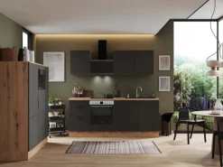 Respekta Selection Küchenzeile Elisabeth RS370AGH 370 cm Grau-Artisan Eiche Nb.< Kühlschränke