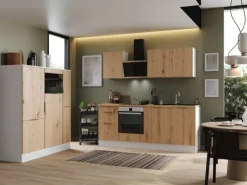 Outlet Respekta Selection Küchenzeile Elisabeth RS370WAH 370 cm Artisan Eiche Nb.-Weiß