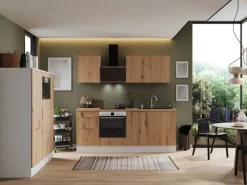 Outlet Respekta Selection Küchenzeile Elisabeth RS370WAH 370 cm Artisan Eiche Nb.-Weiß