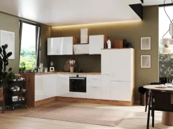 Respekta Selection Winkelküche Elisabeth RSL310AWH 310 cm Weiß-Artisan Eiche Nb.< Kühlschränke|Winkelküchen