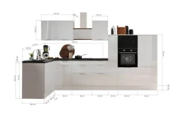 Respekta Selection Winkelküche Elisabeth RSL370HGGH 370 cm Grau< Kücheninseln|Kühlschränke