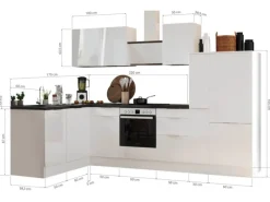 Discount Respekta Selection Winkelküche Elisabeth RSL310WAH 310 cm Artisan Eiche Nb.-Weiß