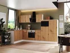 Respekta Selection Winkelküche Elisabeth RSL340WAH 340 cm Artisan Eiche Nb.-Weiß< Winkelküchen