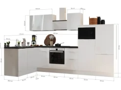 Respekta Winkelküchen<Selection Winkelküche Elisabeth RSL340AGH 340 cm Grau-Artisan Eiche Nb.