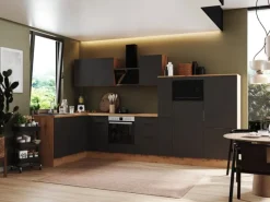 New Respekta Selection Winkelküche Elisabeth RSL370AGH 370 cm Grau-Artisan Eiche Nb.