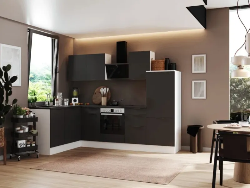 Hot Respekta Selection Winkelküche Elisabeth RSL280WGH 280 cm Grau-Weiß