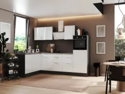 Discount Respekta Selection Winkelküche Elisabeth RSL280HGWH 280 cm Weiß-Grau