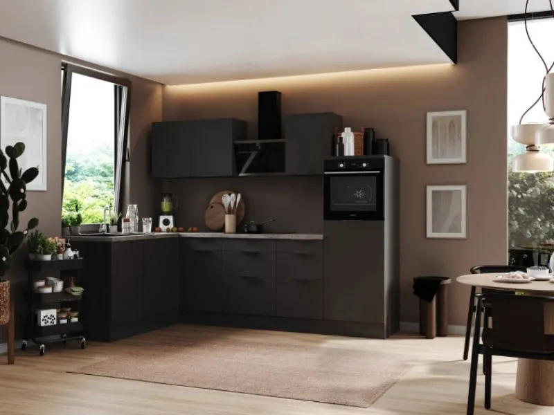 Respekta Selection Winkelküche Elisabeth RSL280HGGH 280 cm Grau< Kühlschränke|Winkelküchen