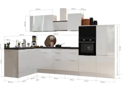 Respekta Selection Winkelküche Elisabeth RSL340HGAH 340 cm Artisan Eiche Nb-Grau< Kühlschränke|Winkelküchen
