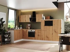 Respekta Winkelküchen<Selection Winkelküche Elisabeth RSL370WAH 370 cm Artisan Eiche Nb.-Weiß