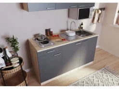 Respekta Singleküche Luis 150 cm -Eiche sägerau< Single-Küchen|Miniküchen