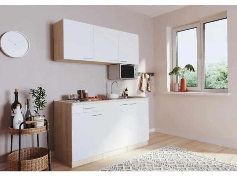 Respekta Single-Küchen|Pantryküchen<Singleküche Luis 150 cm -Eiche sägerau