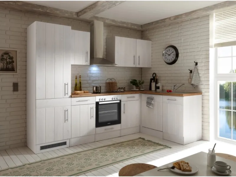 Respekta Premium Respekta Winkelküche Anton 280 x 172 cm Landhaus Lärche Weiß Nachbildung< Winkelküchen|Kühlschränke