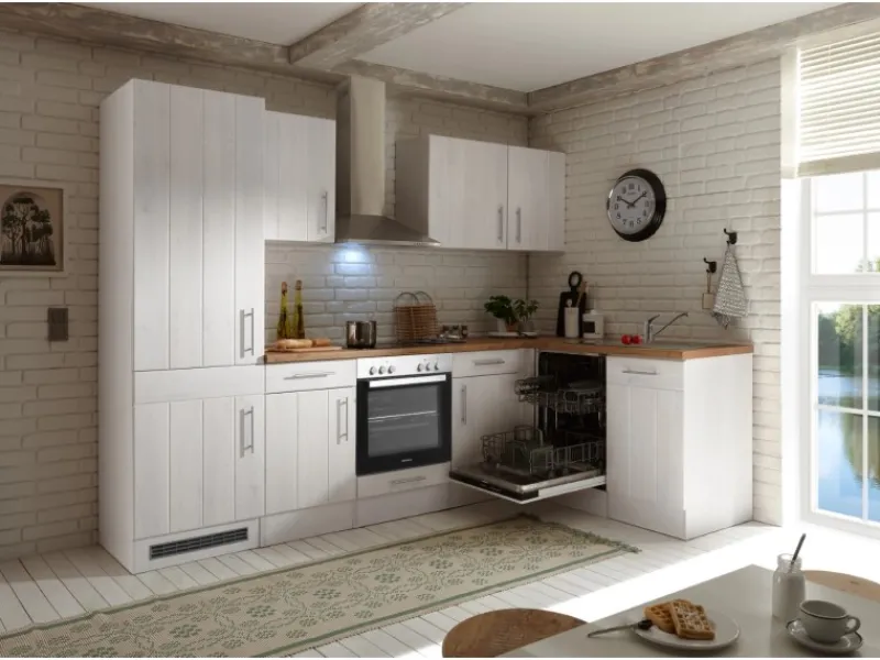 Respekta Premium Respekta Winkelküche Anton 280 x 172 cm Landhaus Lärche Weiß Nachbildung< Winkelküchen|Kühlschränke