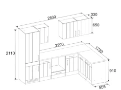 Respekta Premium Respekta Winkelküche Anton 280 x 172 cm Landhaus Lärche Weiß Nachbildung< Winkelküchen|Kühlschränke