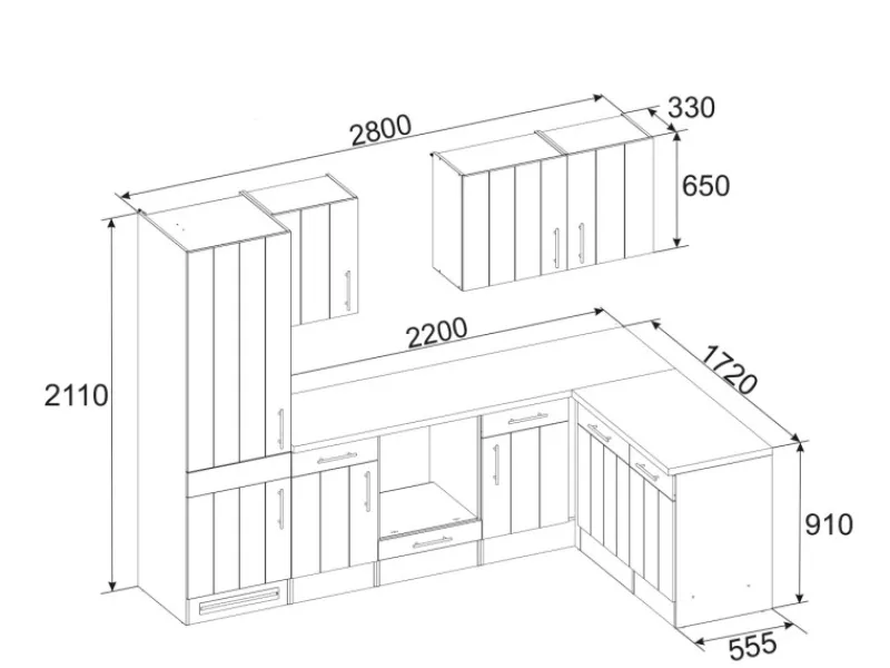 Respekta Premium Respekta Winkelküche Anton 280 x 172 cm Landhaus Lärche Weiß Nachbildung< Winkelküchen|Kühlschränke