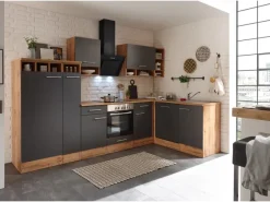Online Respekta Winkelküche BEKBL310EGC 310 x 172 cm Grau-Wildeiche Nachbildung