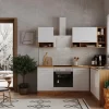 Clearance Respekta Winkelküche BEKBL220EWC 220 x 172 cm Weiß-Wildeiche Nachbildung