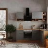 Respekta Winkelküche BEKBL220EGC 220 x 172 cm Grau-Wildeiche Nachbildung< Winkelküchen|Einbauküchen