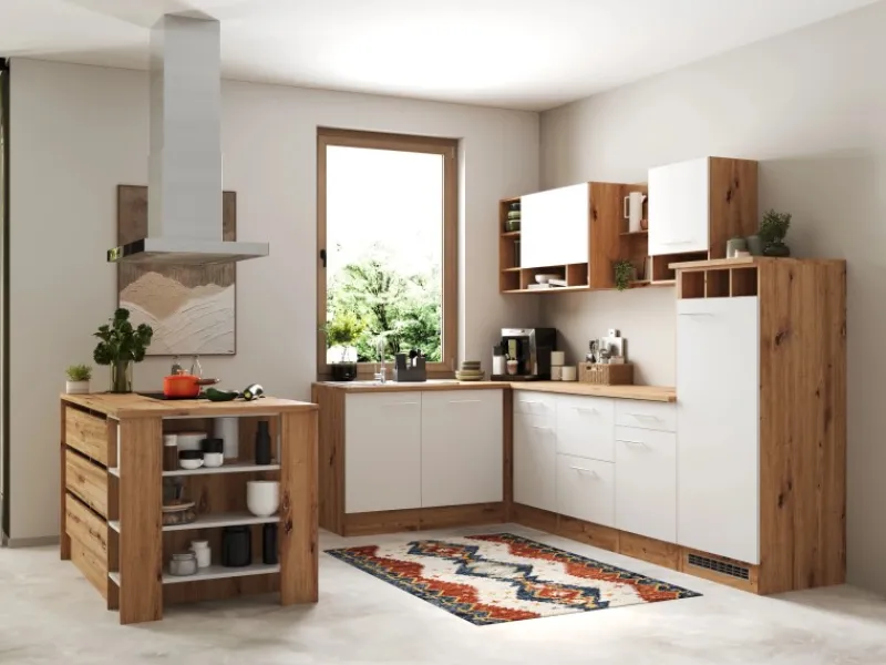 Respekta Inselhauben|Kücheninseln<Winkelküche Hilde 280 x 172 cm Weiß