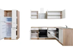New Respekta Winkelküche KBL310ESWSC 310 cm Sonoma Eiche Sägerau Nachbildung Weiß