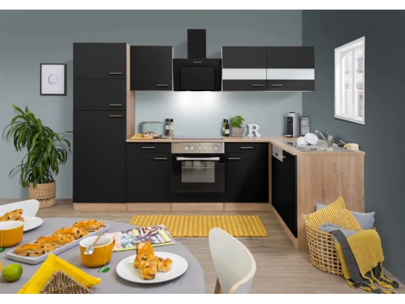 Respekta Winkelküche KBL280ESWSC 280 cm -Eiche Sonoma Sägerau Nachbildung< Winkelküchen|Einbauküchen