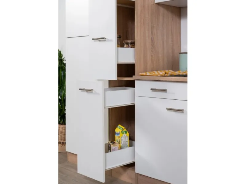 Respekta Winkelküchen|Kühlschränke<Winkelküche KBL310ESWS 310 cm -Eiche Sonoma Sägerau Nachbildung