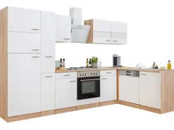 Respekta Winkelküchen|Kühlschränke<Winkelküche KBL310ESWS 310 cm -Eiche Sonoma Sägerau Nachbildung