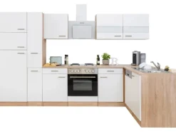 Respekta Winkelküchen|Kühlschränke<Winkelküche KBL310ESWS 310 cm -Eiche Sonoma Sägerau Nachbildung