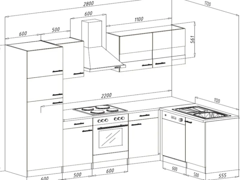 Sale Respekta Winkelküche KBL280ESGSC 280 cm -Eiche Sonoma Sägerau Nachbildung Grau