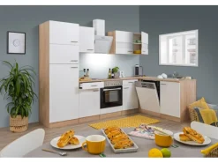 Respekta Winkelküchen|Kochfelder<Winkelküche KBL280ESWSC 280 cm -Eiche Sonoma Sägerau Nachbildung