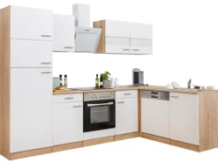 Respekta Winkelküchen|Kochfelder<Winkelküche KBL280ESWSC 280 cm -Eiche Sonoma Sägerau Nachbildung