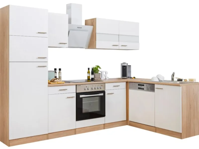 Respekta Winkelküchen|Kochfelder<Winkelküche KBL280ESWSC 280 cm -Eiche Sonoma Sägerau Nachbildung