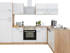 Respekta Winkelküchen|Kochfelder<Winkelküche KBL280ESWSC 280 cm -Eiche Sonoma Sägerau Nachbildung