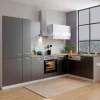 Respekta Winkelküche KBL310WGCGKEG 310 x 172 cm Grau-Weiß-Butcher Nussbaum< Winkelküchen