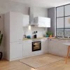 Hot Respekta Winkelküche KBL280WWCGKEG 280 x 172 cm Weiß-Butcher Nussbaum
