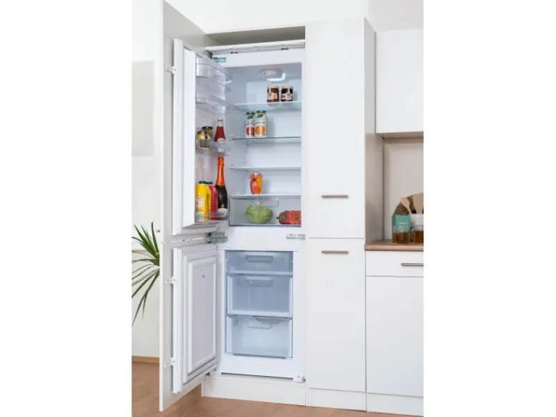 Hot Respekta Winkelküche KBL280WWCGKEG 280 x 172 cm Weiß-Butcher Nussbaum