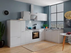 Sale Respekta Winkelküche KBL310WWBSCG 310 x 172 cm Weiß-Beton Optik