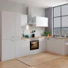 Respekta Winkelküchen|Einbauküchen<Winkelküche KBL310WWCGKEG 310 x 172 cm Weiß-Butcher Nussbaum