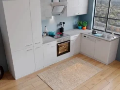 Respekta Winkelküche KBL310WWBSCGKEG 310 x 172 cm Weiß-Beton Optik< Winkelküchen|Kühlschränke