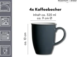 Best Ritzenhoff & Breker Doppio Kaffeebecher 320 ml 4er Set Anthrazit