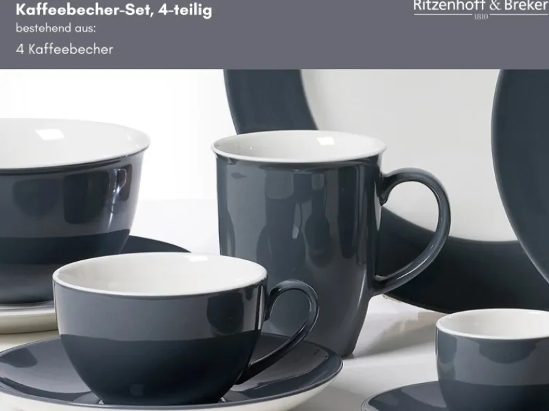 Best Ritzenhoff & Breker Doppio Kaffeebecher 320 ml 4er Set Anthrazit