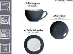 Discount Ritzenhoff & Breker Doppio Kaffeeservice 12-teilig Anthrazit