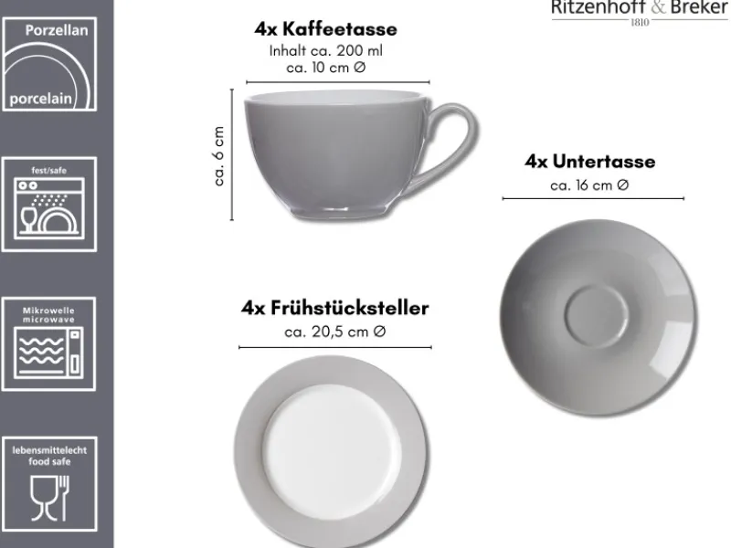 Ritzenhoff & Breker Geschirr<Doppio Kaffeeservice 12-teilig Indigo Blau