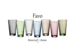 Ritzenhoff & Breker Favo Longdrinkgläser 400 ml 12er Set< Geschirr